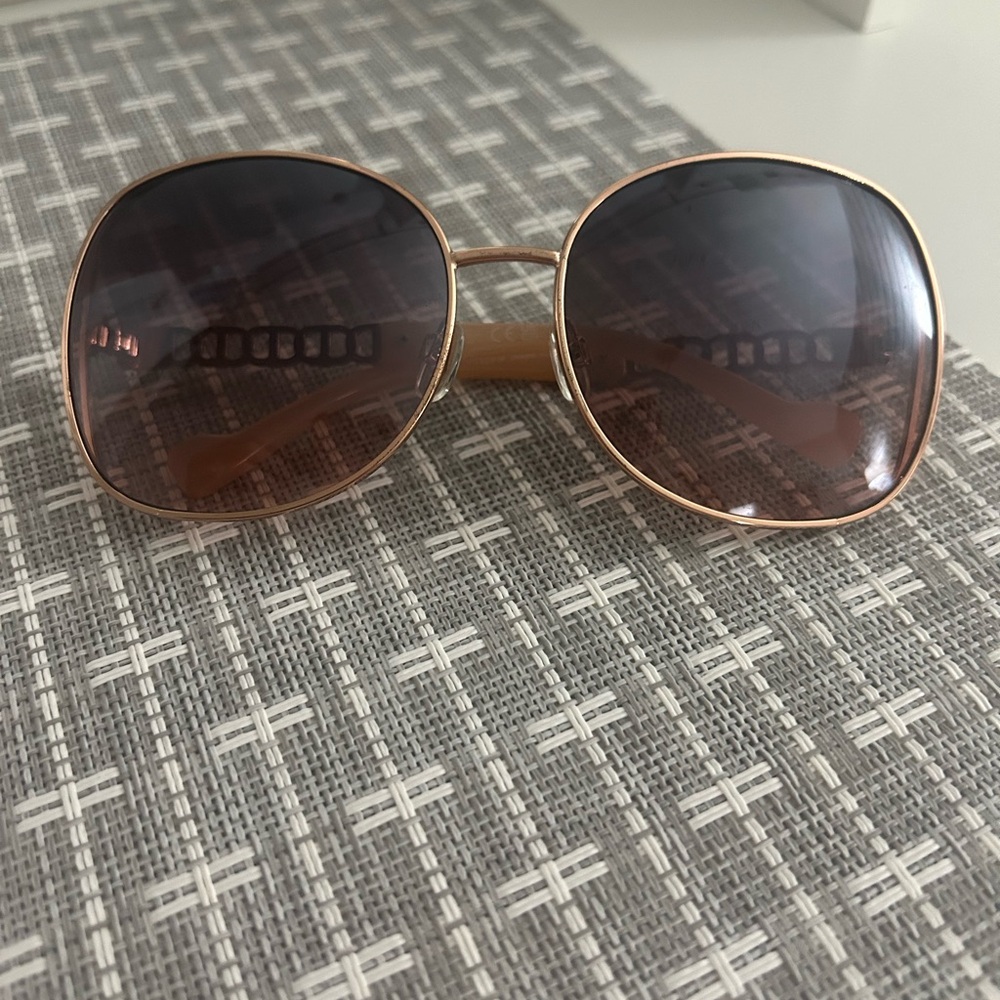 Jessica Simpson Rose Gold Frame Brown Lens Sunglasses